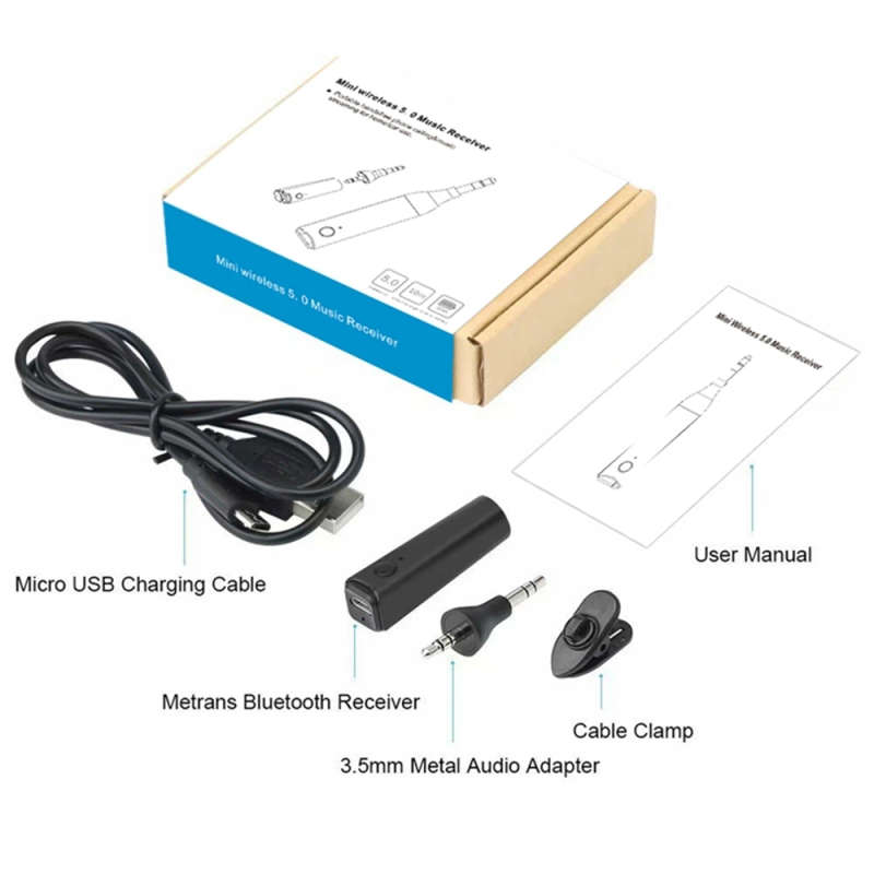 5.0 Bluetooth Receiver Bluetooth Adapter Car Bluetooth Wireless Receiver Hands