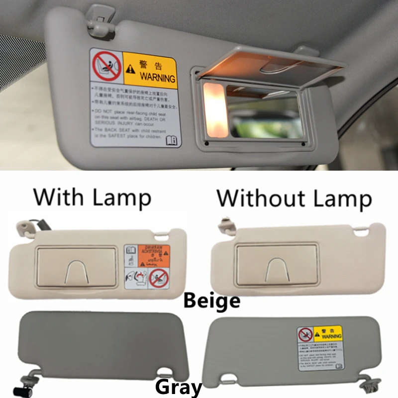 For Suzuki new Vitara SX4 S-Cross 2015-2020 Sun Visor With Makeup Mirror Lamp Light Sunshield