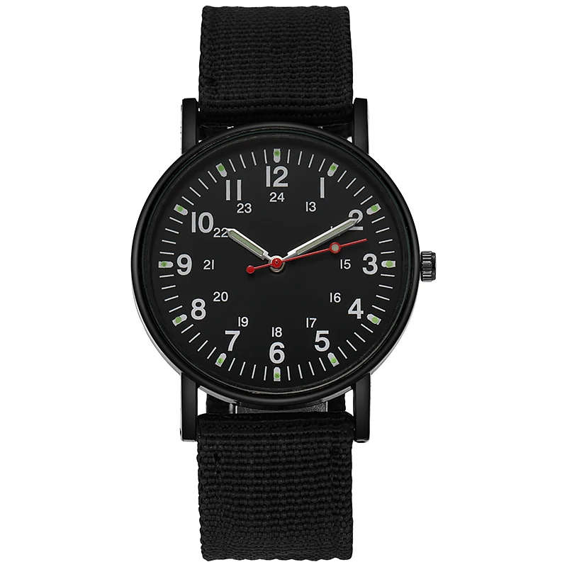 Luminous Nylon Band Military Watch Men Watches Army  Watch - BLACK