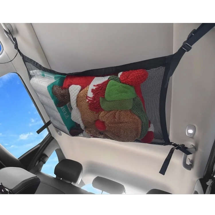 Car Roof Adjustable Simple Large Space Mesh Braided Chain Storage Bag