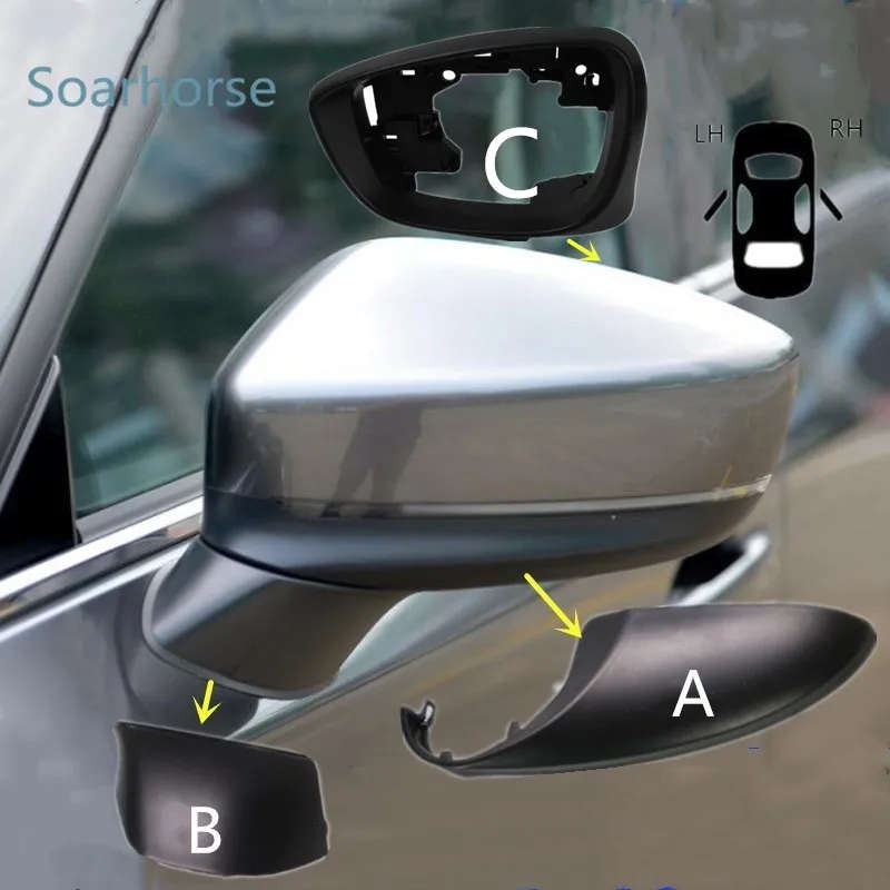 For Mazda CX-5 CX5 2017-19 Car Side Rearview Mirror Lower Cover Door mirror Frame Shell housing Cap