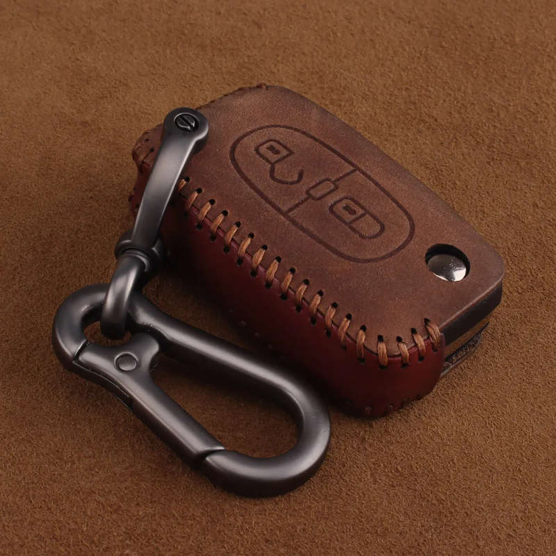 Remote 2 Buttons Car key Leather Styling Case Cover For PEUGEOT 207 307 407 408/CITROEN C2 C3 C4 C5