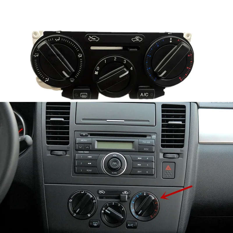 For Nissan Tiida Versa Center Dash Air Conditioner A/C Heater Switch Climate Control Button Assy