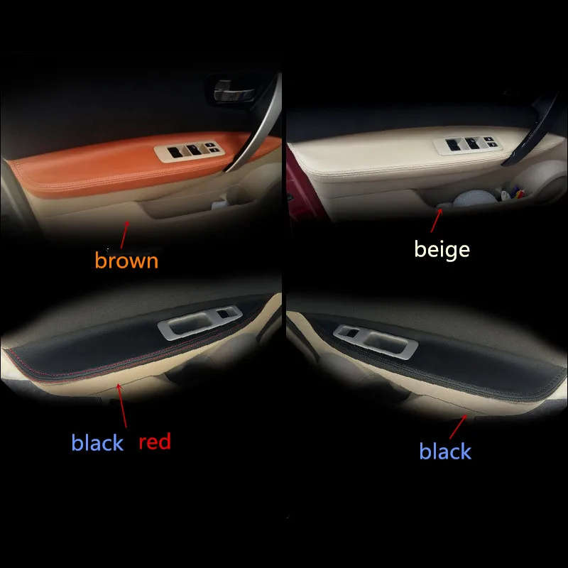 Soarhorsecar Car interior Door armrest Surface Trim cover PU Leather Modified fits for Nissan