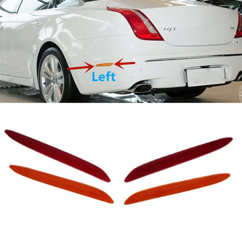 Red or Yellow Rear Bumper Side Reflector Lamp Marker Trim For Jaguar XJ XJL XJR 2010-2017