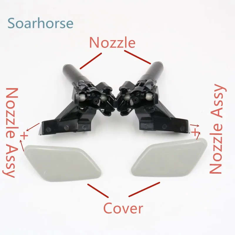 Headlamp Headlight Washer Sprayer Nozzle Jet with Cover Cap For Mitsubishi Outlander 2016-19