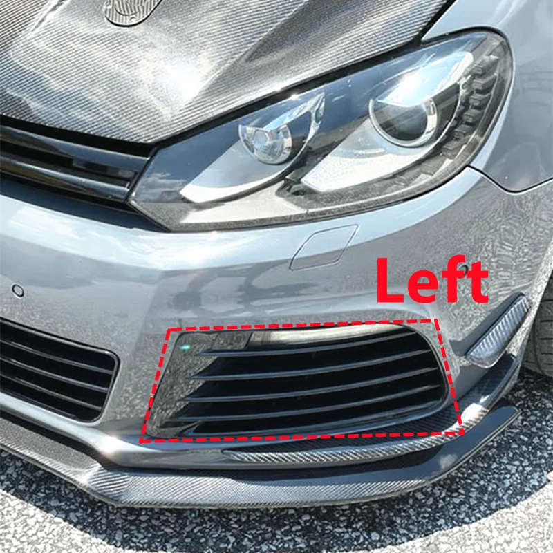 For VW Golf MK6 Cabriolet R20 R Line 2009-2013 Front Bumper Vent Grille Fog Light Trim Bezel Black