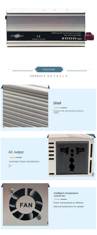 2000W Peak Power 12V Inverter Modified Sinewave 2000 Watts 12v DC to 220v AC Inverter
