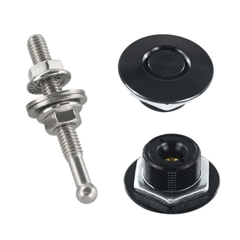 4X Quick Release Latch License Plate Lock Clip 1.25 Inch Diameter Car Hood Pins Lock Clip Kit