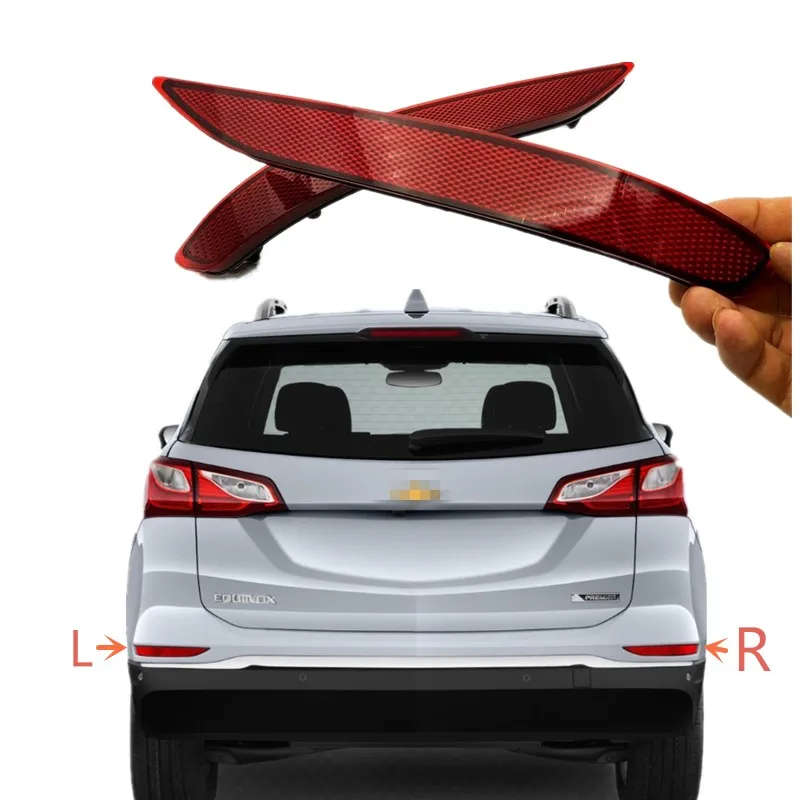 Red Lens Rear Bumper Reflector Warning Light Cover Decoration Strip For Chevrolet Equinox 2018-20