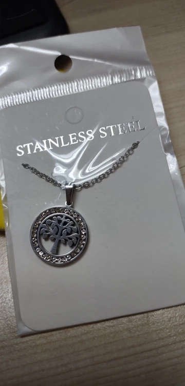 Retail Price R 899 / Genuine Stainless Steel Fortune Tree Necklace Crystal Rhinestone