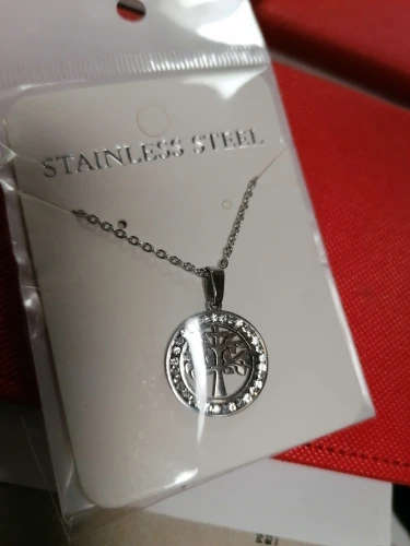 Retail Price R 899 / Genuine Stainless Steel Fortune Tree Necklace Crystal Rhinestone