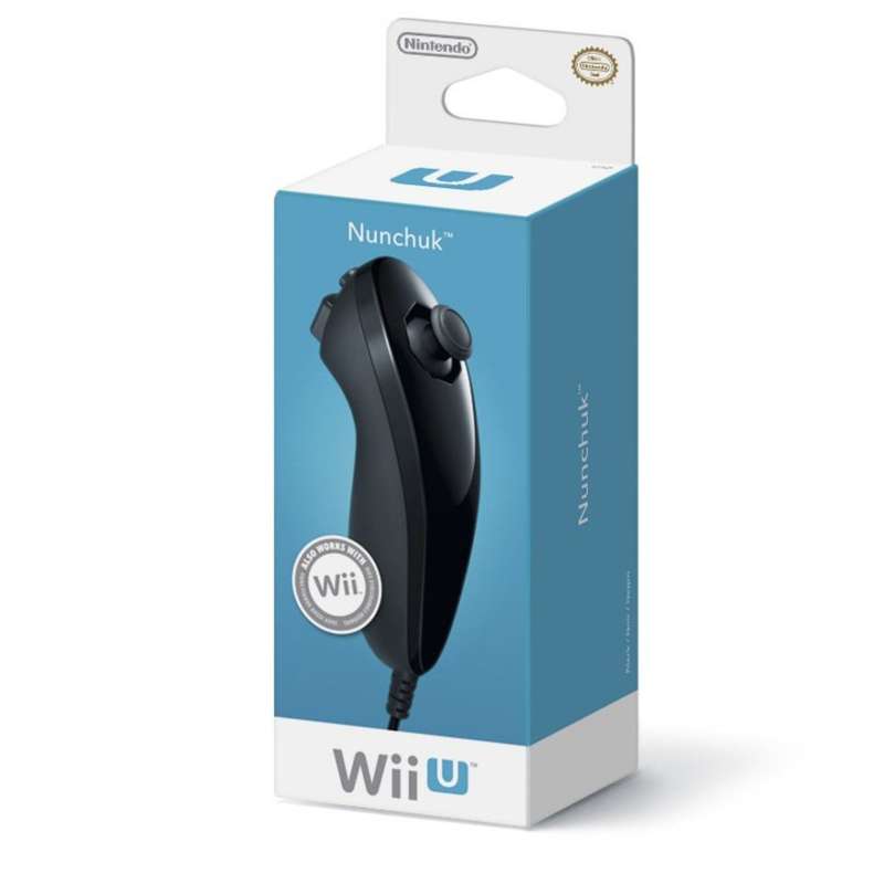Wii U Nunchuk Controller - Black (Boxed) (Nintendo Wii)