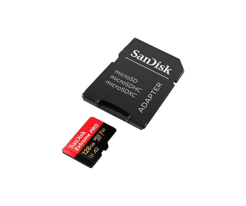 SanDisk Extreme Pro microSD UHS I Card 128GB for 4K Video 200MB/s Read, 90MB/s Write (With Adaptor)