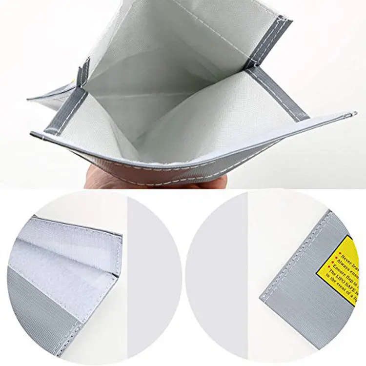 Lipo Battery Safety Bag Fire Retardant Fireproof Explosion Proof Guard 30x23cm - Gray