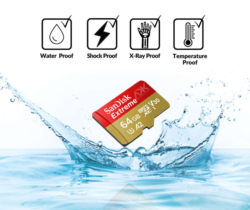 SanDisk Extreme microSD UHS I Card 64GB for 4K Video 170MB/s Read, 80MB/s Write
