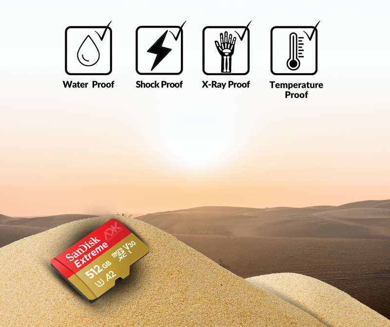 SanDisk Extreme microSD UHS I Card 512GB for 4K Video 190MB/s Read, 130MB/s Write