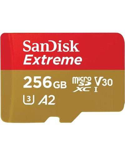 SanDisk Extreme microSD UHS I Card 256GB for 4K Video 190MB/s Read, 130MB/s Write
