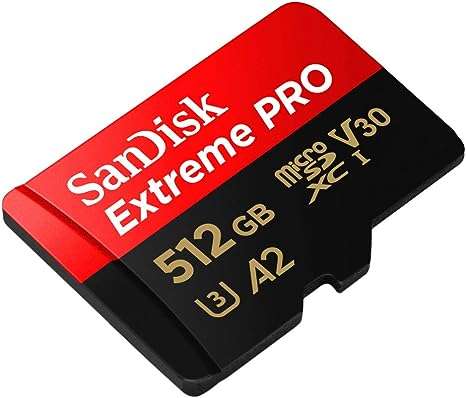 SanDisk Extreme Pro microSD UHS I Card 512GB for 4K Video 200MB/s Read, 140MB/s Write (With Adaptor)