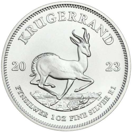 One Ounce 2023 Bullion Silver Krugerrand includes capsule