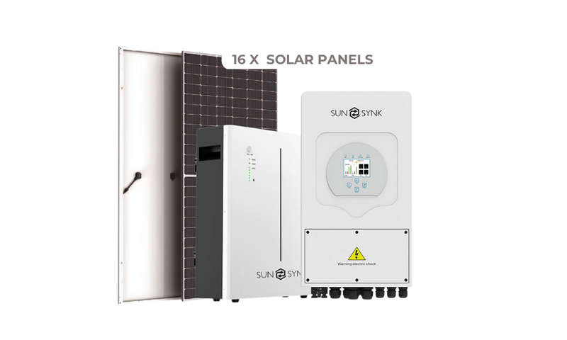 Sunsynk 5KW hybrid invertor + Sunsynk 10.65KW lithium battery  + 16 x 550 Watt solar panels