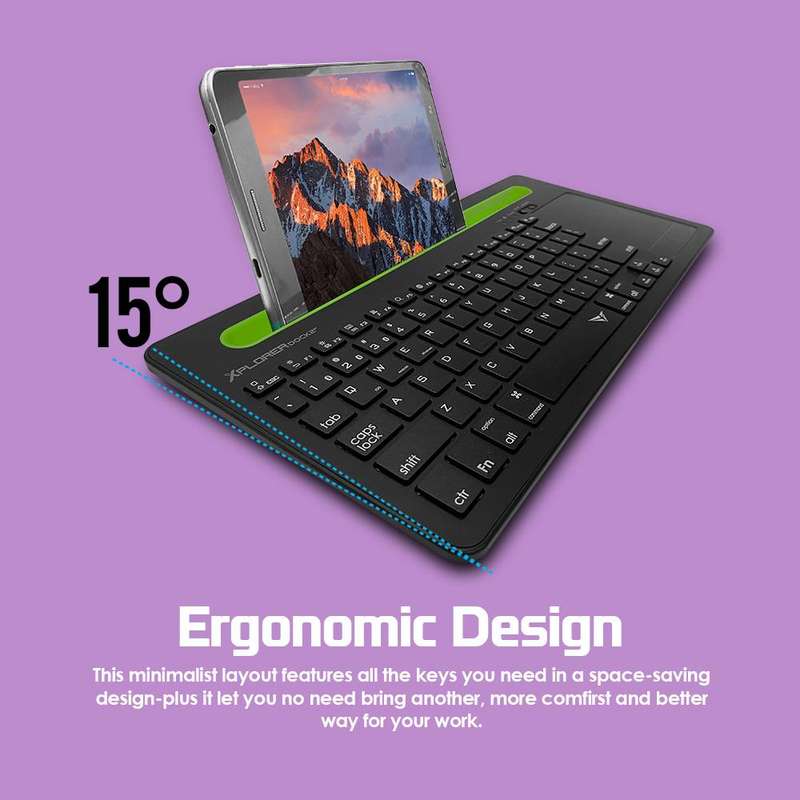 Alcatroz Xplorer Dock 2 Bluetooth Wireless Keyboard with Multi-Touch Trackpad - Black/Red