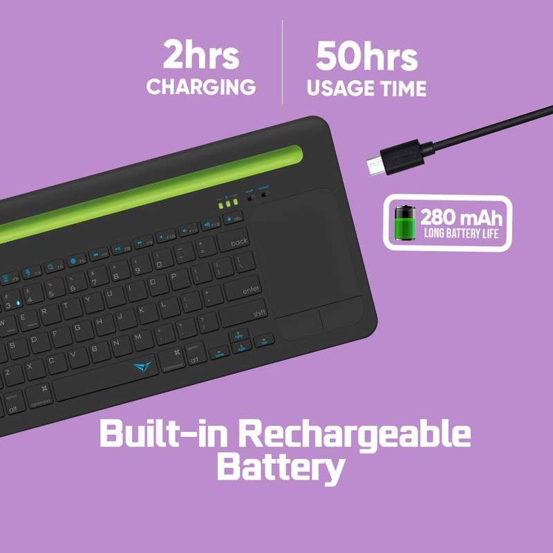 Alcatroz Xplorer Dock 2 Bluetooth Wireless Keyboard with Multi-Touch Trackpad - Black/Red