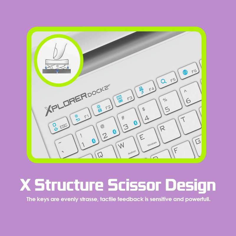 Alcatroz Xplorer Dock 2 Bluetooth Wireless Keyboard with Multi-Touch Trackpad - Black/Red