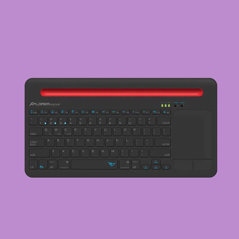 Alcatroz Xplorer Dock 2 Bluetooth Wireless Keyboard with Multi-Touch Trackpad - Black/Red