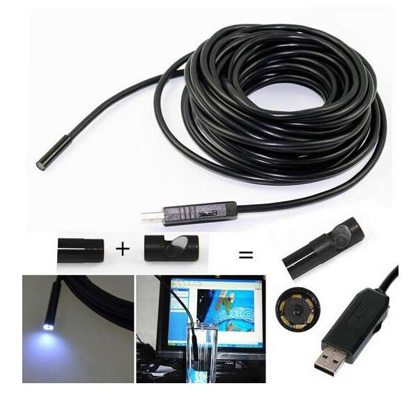 6 LED 7mm Lens IP67 USB Android Endoscope Borescope Tube Snake Camera for Android Phone and PC