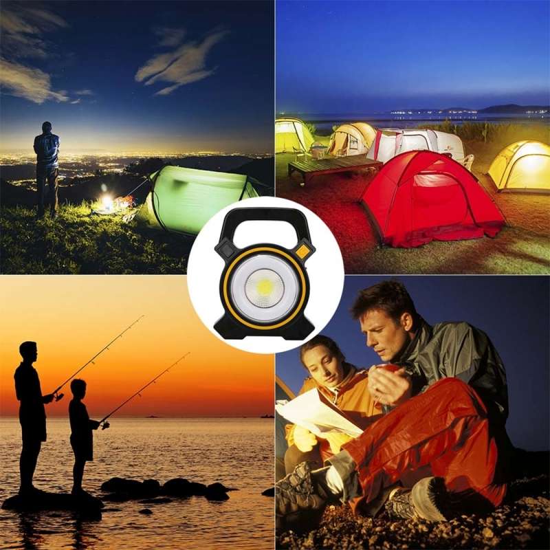 W815-1 10W Solar Rechargeable Handheld White Light COB LED Work Light Camping Lamp with Solar Panel