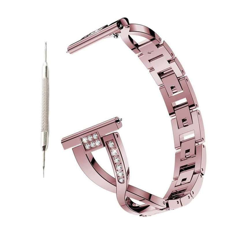 Killer Deals X Design Stainless Steel Bracelet Strap for Fitbit Versa - Rose Pink