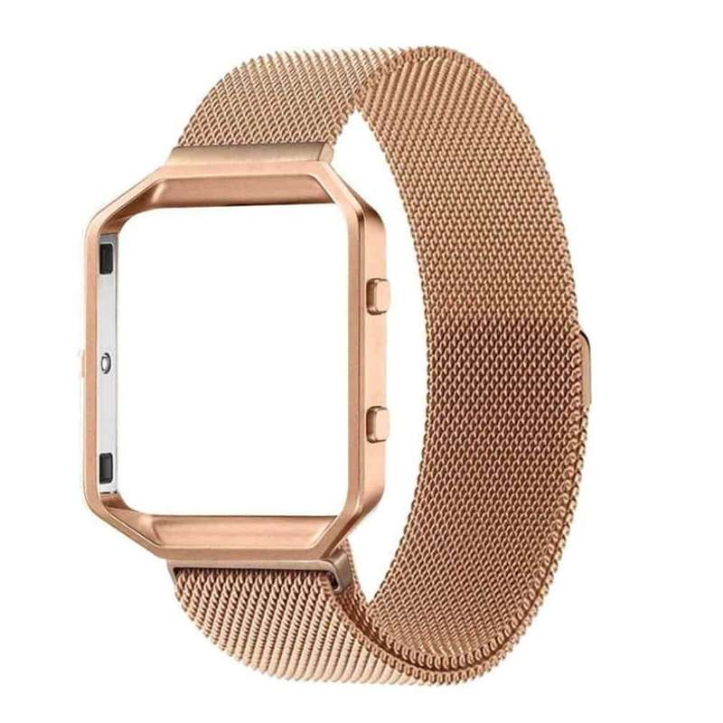 Killer Deals Fitbit Blaze metal frame Milanese strap - Rose gold (S-M)