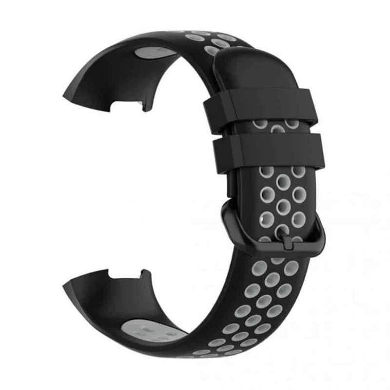 Silicone Band for Fitbit Charge 3/SE/4 - Black+Grey
