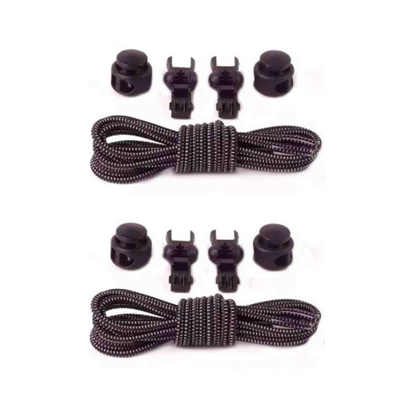 Killer Deals elastic lazy no-tie silicone speed laces - Brown (x2 Combo)