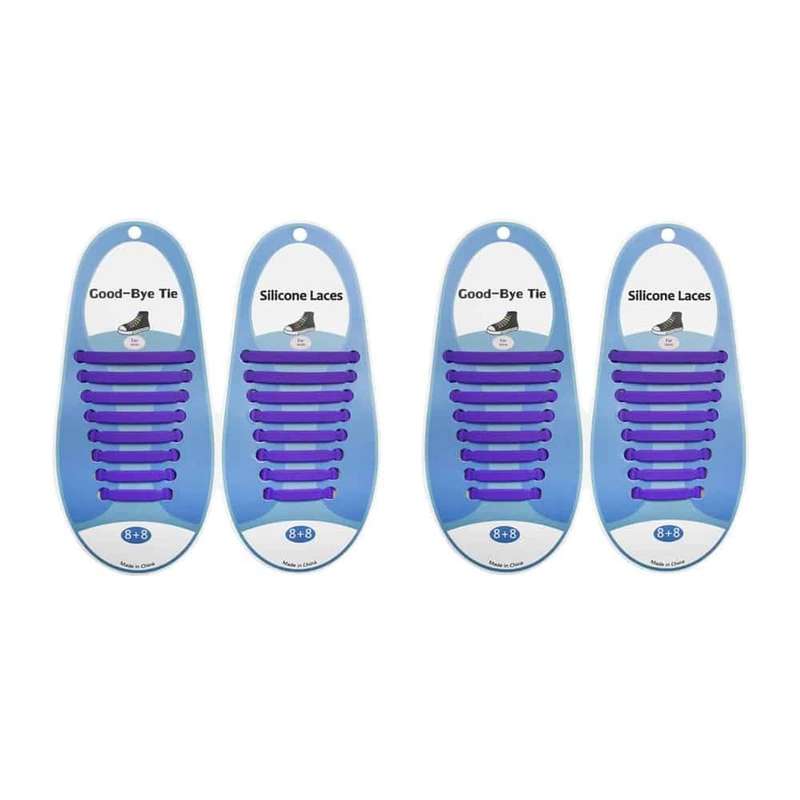 Killer Deals elastic lazy no-tie silicone speed laces - Purple (Adults)(x2 Combo)