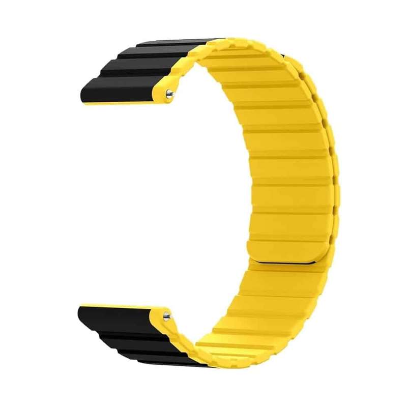 Killer Deals 22MM Silicone Magnetic Watch Band - Black+Yellow