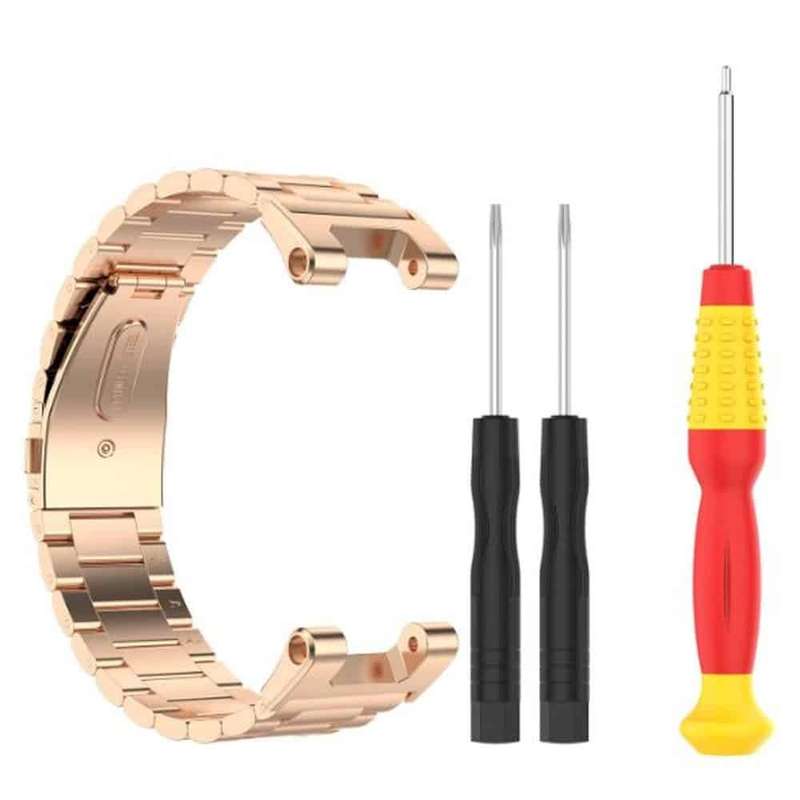 Killer Deals Amazfit T-Rex 3 link stainless steel strap - Rose gold + Link removal tool