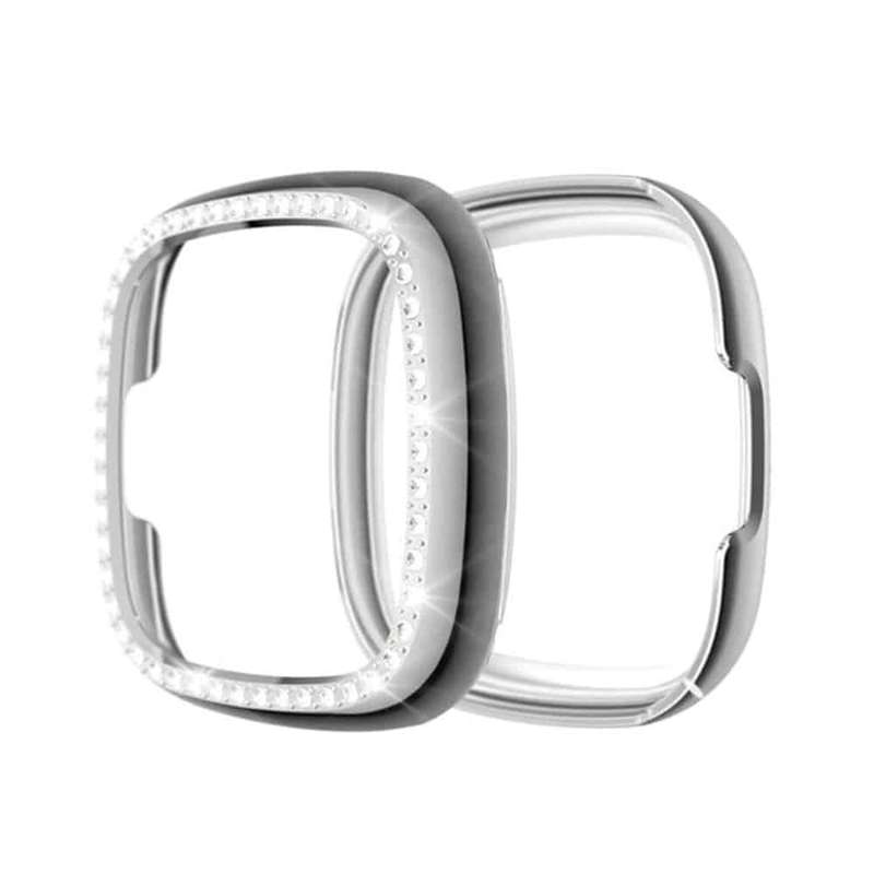 Killer Deals PC case with Diamond for Fitbit Versa 3 /Sense - Silver