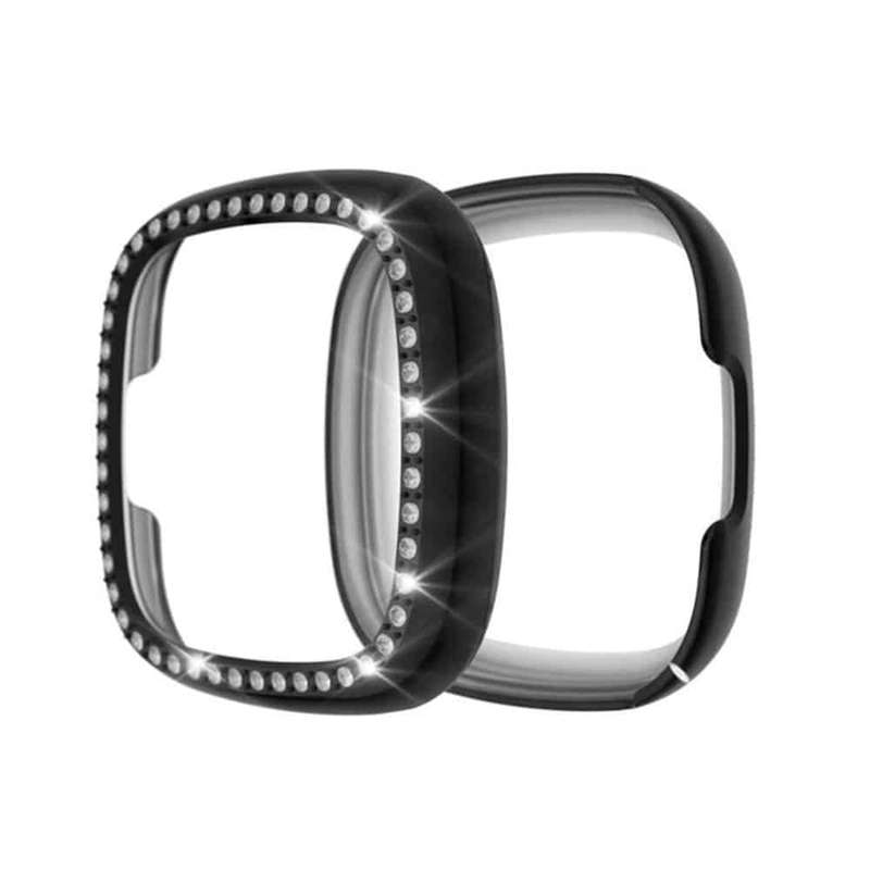 Killer Deals PC case with Diamond for Fitbit Versa 3 /Sense - Black