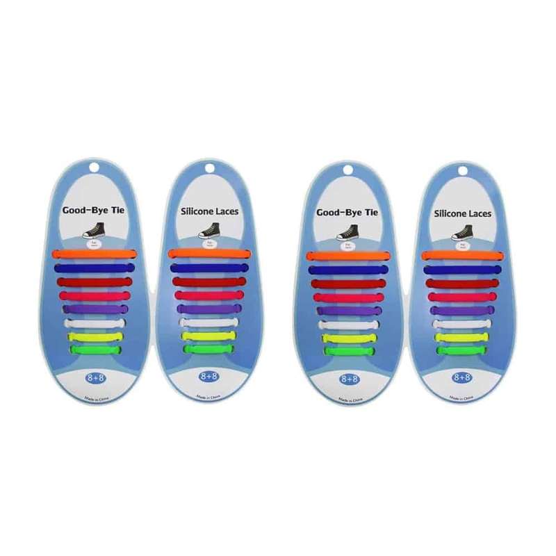 Killer Deals elastic lazy no-tie silicone speed laces - Rainbow (Adults)(x2 Combo)