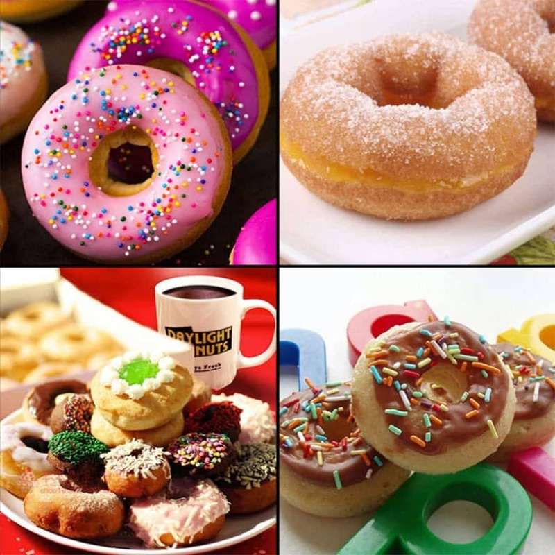 8 Mini Donut Non-Stick Dishwasher Safe Silicone Baking Mould