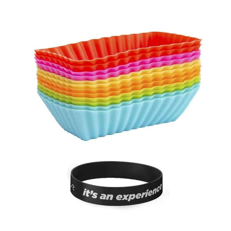 Non-Stick Rainbow Silicone Muffin Cake Moulds- 12 Pieces
