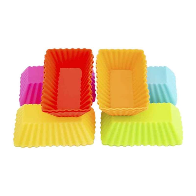 Non-Stick Rainbow Silicone Muffin Cake Moulds- 12 Pieces