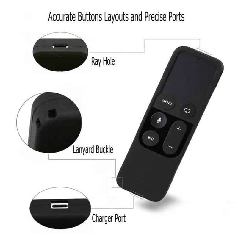 Silicone Remote Case for Apple TV 4K 32GB/64GB- Black x2 Combo