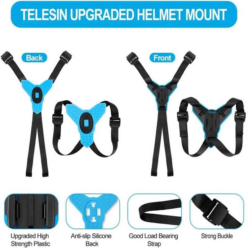 Action Mounts Motorcycle Helmet Front Chin Strap Mount for GoPro Hero 5