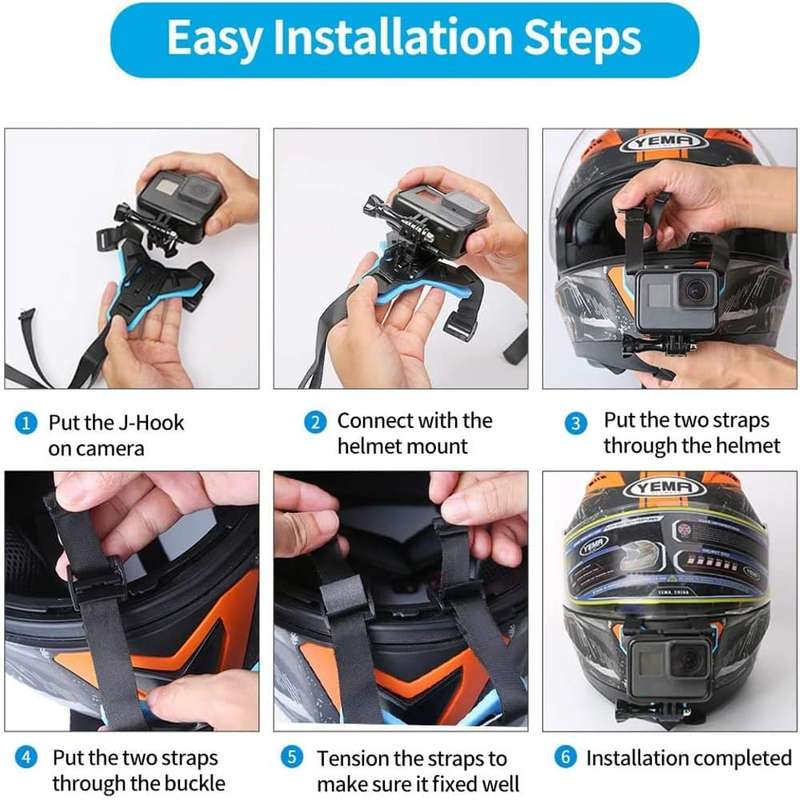 Action Mounts Motorcycle Helmet Front Chin Strap Mount for GoPro Hero 5