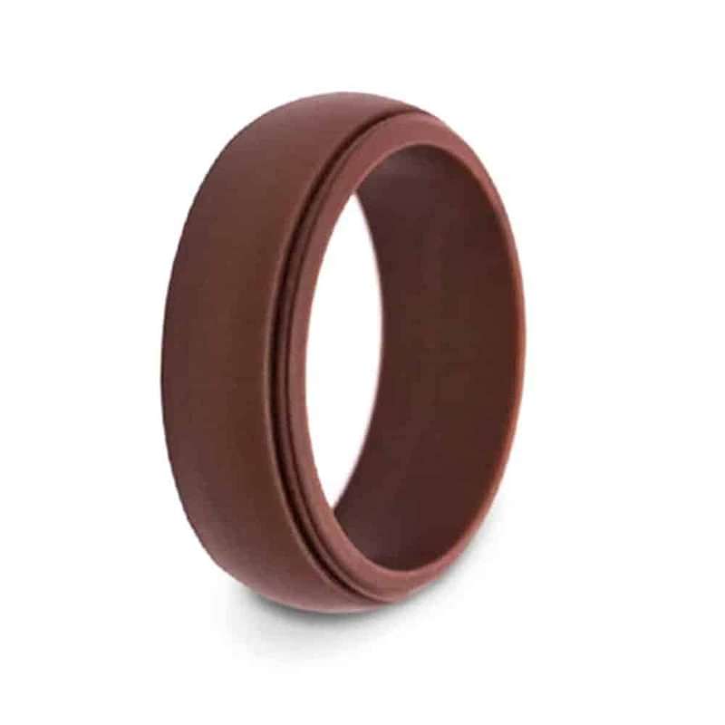Men's Wedding/Commitment/Exercise Silicone Rings (4-Pack )Black, Grey, Brown (size 8/Q)