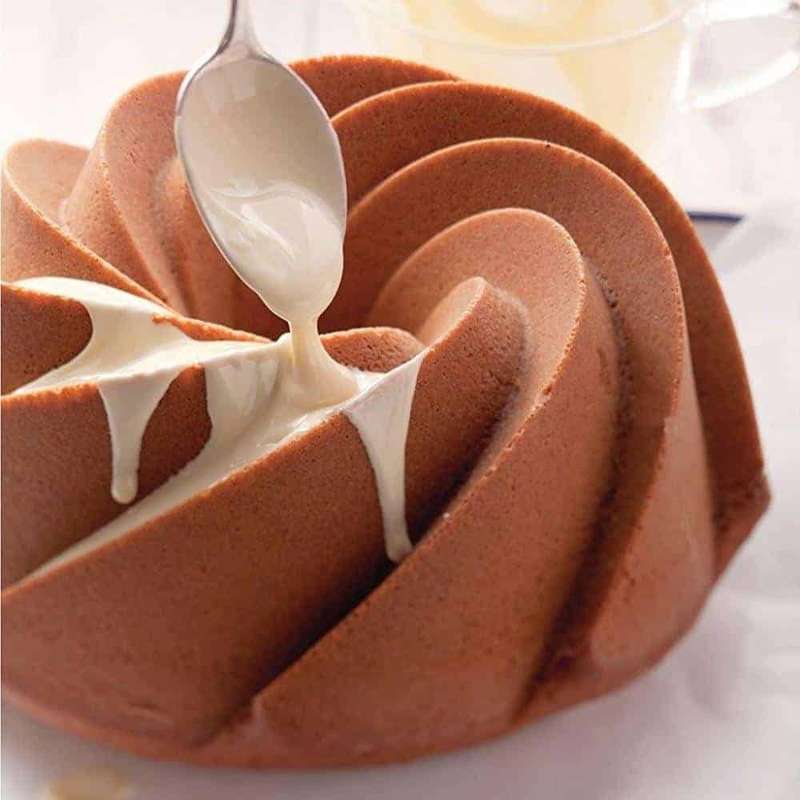 Non-Stick Safe Spiral Bundt Cake Dessert Silicone Baking Mould