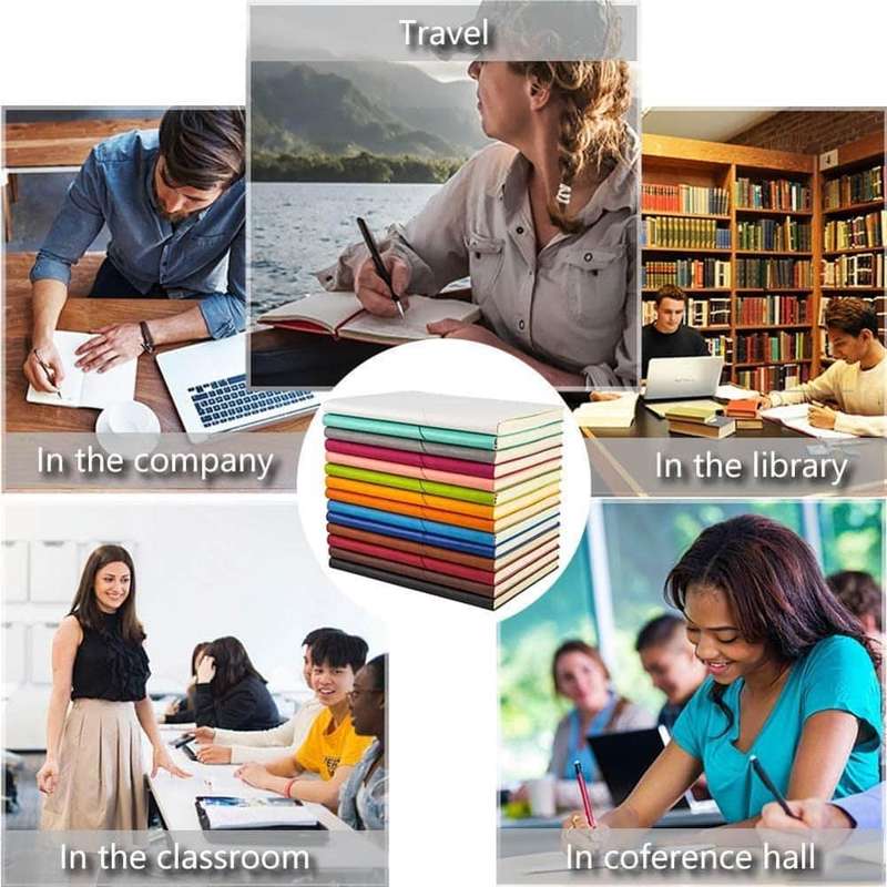 Killer Deals Writing Diary Vegan PU Leather Bound Journal Notepad Set x3